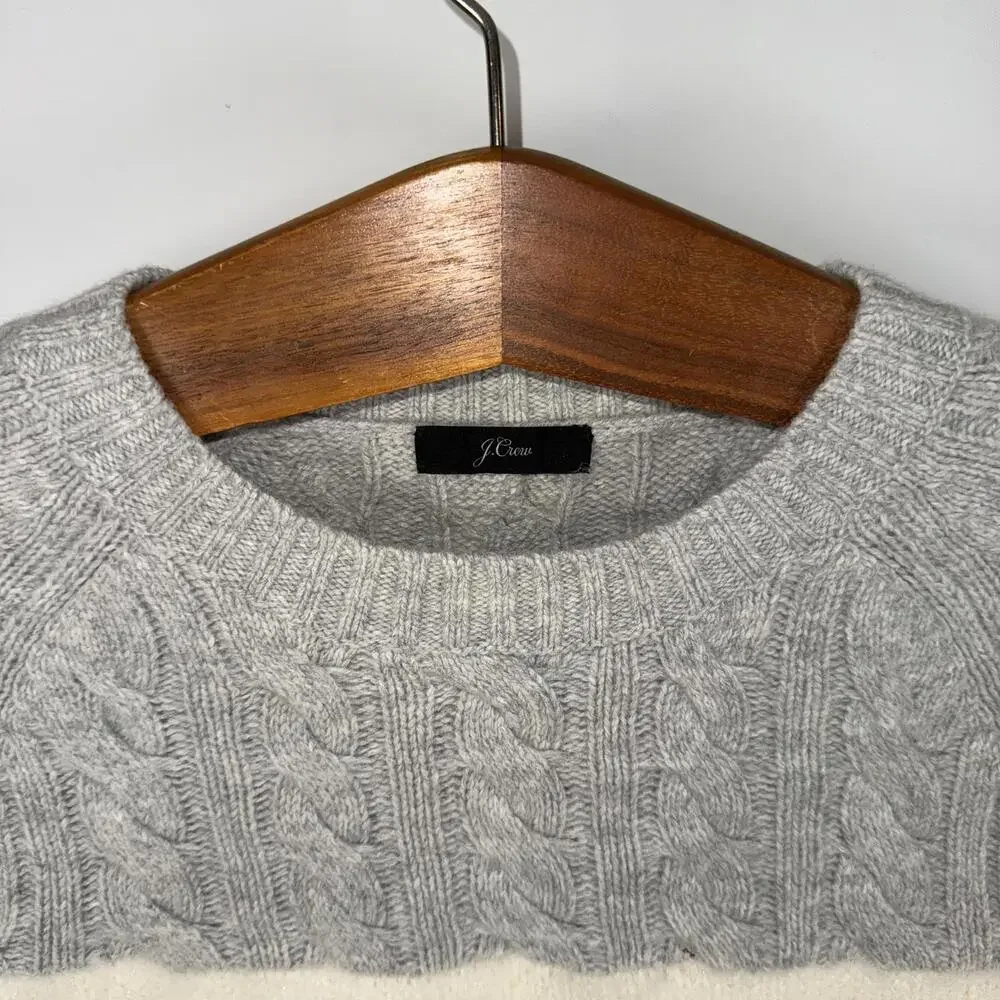 J. Crew Cable Fuzzy Merino Wool Crewneck Sweater - - Picture 3 of 7